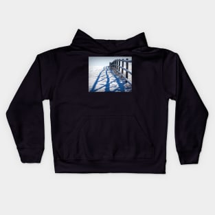 Fence line shadows. Kids Hoodie